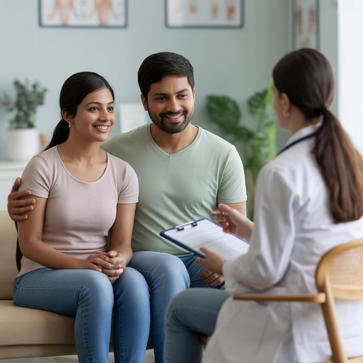 Couple in consultation with a fertility doctor